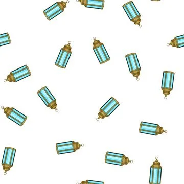 Pattern mubarak arabic lantern cartoon vector 스톡 일러스트