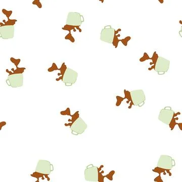 Pattern mug coffee cup splash cartoon vector Stock-Illustration