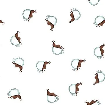 Pattern mug coffee cup splash cartoon vector Stock-Illustration