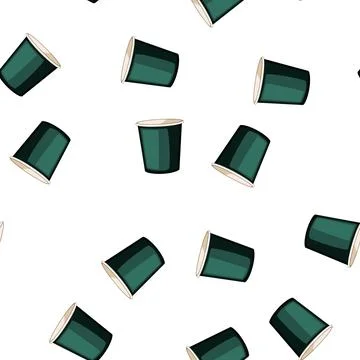 Pattern mug paper cup cartoon vector Ilustração Stock