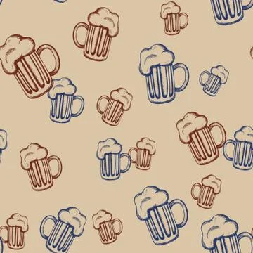Pattern with mugs Illustrazione stock