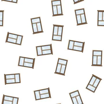 Pattern mullion window frame cartoon vector Stock Illustration