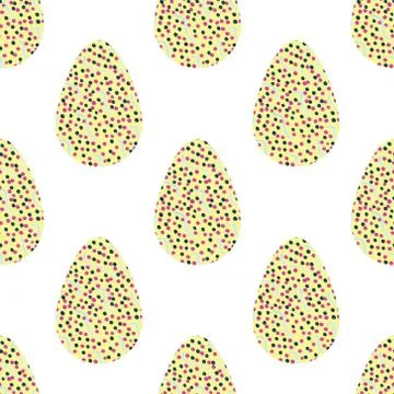 Pattern with multi-colored abstract Easter eggs. Watercolor decorative drawin Stock Illustration
