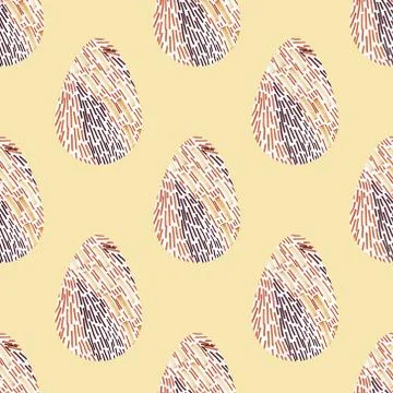 Pattern with multi-colored abstract Easter eggs. Watercolor decorative drawin Stock Illustration