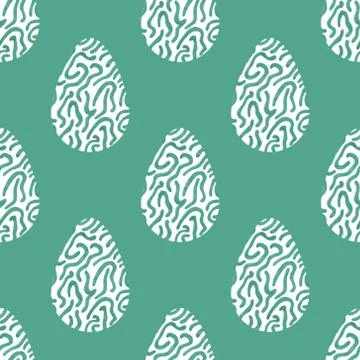 Pattern with multi-colored abstract Easter eggs. Watercolor decorative drawin Stock Illustration