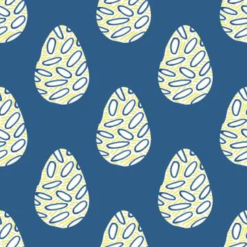 Pattern with multi-colored abstract Easter eggs. Watercolor decorative drawin Stock Illustration