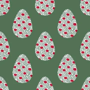 Pattern with multi-colored abstract Easter eggs. Watercolor decorative drawin Stock Illustration