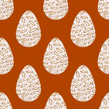 Pattern with multi-colored abstract Easter eggs. Watercolor decorative drawin Stock Illustration