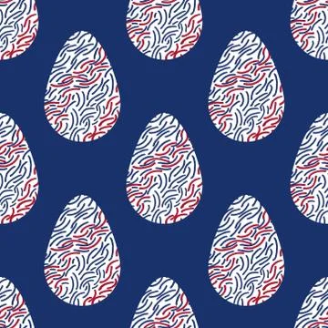 Pattern with multi-colored abstract Easter eggs. Watercolor decorative drawin Stock Illustration