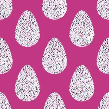 Pattern with multi-colored abstract Easter eggs. Watercolor decorative drawin Stock Illustration