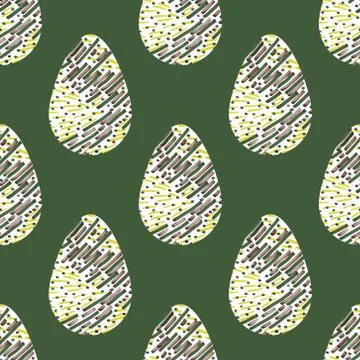 Pattern with multi-colored abstract Easter eggs. Watercolor decorative drawin Stock Illustration