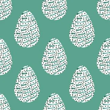 Pattern with multi-colored abstract Easter eggs. Watercolor decorative drawin Stock Illustration