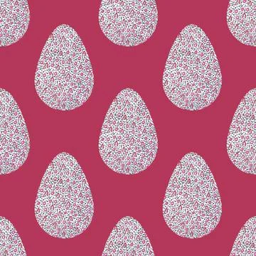 Pattern with multi-colored abstract Easter eggs. Watercolor decorative drawin Stock Illustration