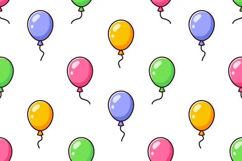 Pattern of multi-colored balloons. Holiday wrapping paper Stock Illustration