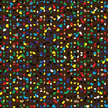 Pattern with multi colored ellipses on brown background Illustrazione stock