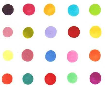 Pattern in multi-colored polka dots on a white background. Stock Illustration
