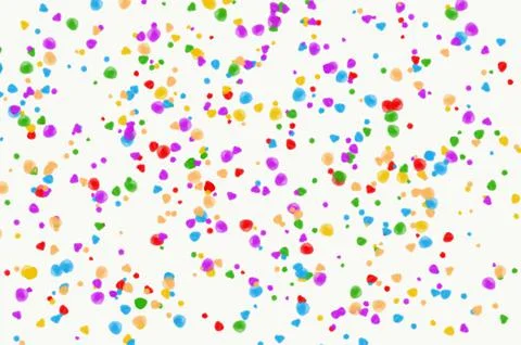 Pattern, multi colored round spots on a white background. Rainbow circles Illustrazione stock