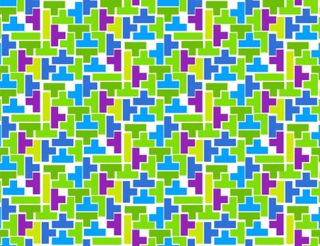 Pattern of multi-colored tetris elements Stock Illustration