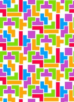Pattern of multi-colored tetris elements Stock Illustration