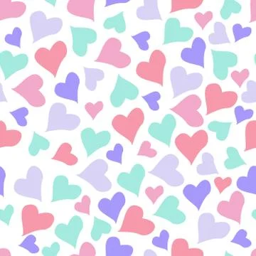 Pattern with multicolor hearts Stock Illustration