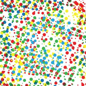 Pattern, multicolored circles on a white background, vector illustration, Illustrazione stock