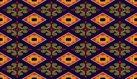 Pattern multicolored flat repeating symmetric elegant decor Stock Illustration