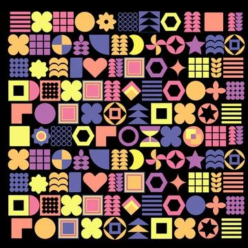 Pattern of multicolored geometric ornament. Stock Illustration