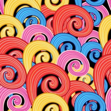 Pattern multicolored swirls Stock Illustration