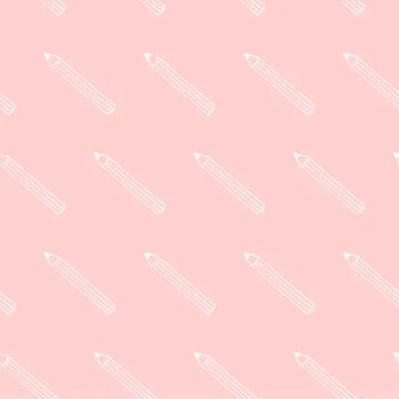 Pattern of multicolors pencil on pink background Stock Illustration