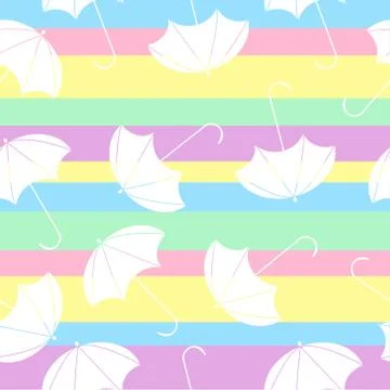 Pattern with multicolors umbrella on abstract Stock Illustration