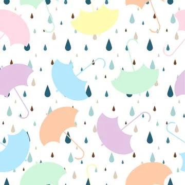 Pattern with multicolors umbrella Stock Illustration