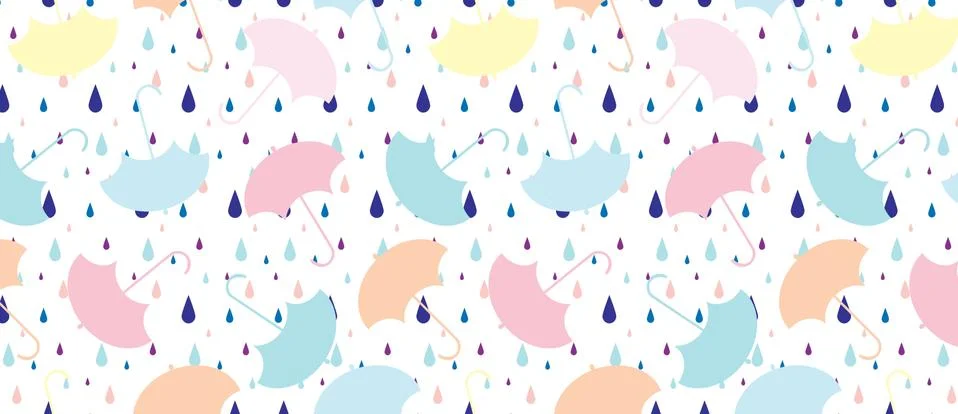 Pattern with multicolors umbrella Stock Illustration