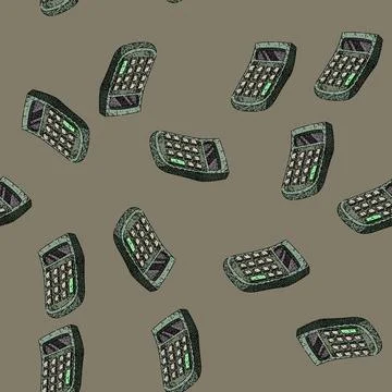 Pattern multiplication calculator sketch hand drawn Stock Illustration