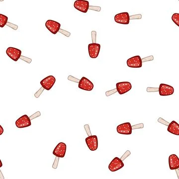 Pattern muscaria fly agaric cartoon vector Illustrazione stock