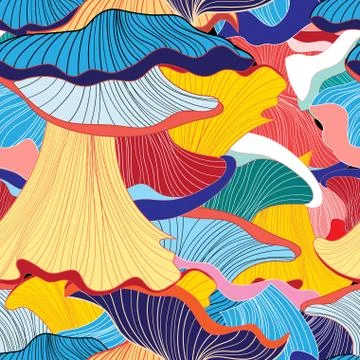 Pattern of mushrooms Stock Illustration