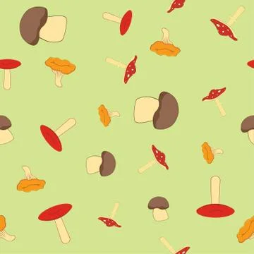 Pattern with mushrooms Stock Illustration