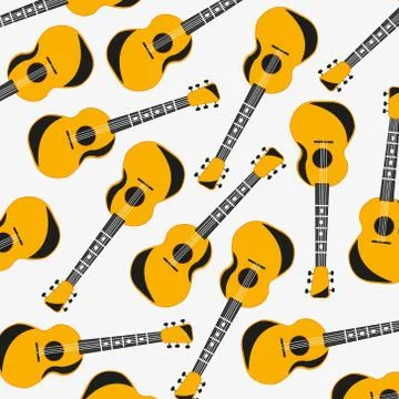 Pattern from music instrument guitar Stock Illustration