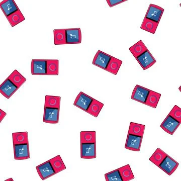 Pattern music mp3 player cartoon vector Stockillustratie