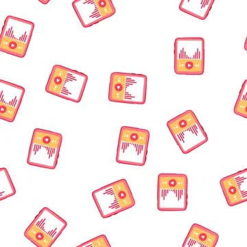 Pattern music mp3 player cartoon vector Stock Illustration