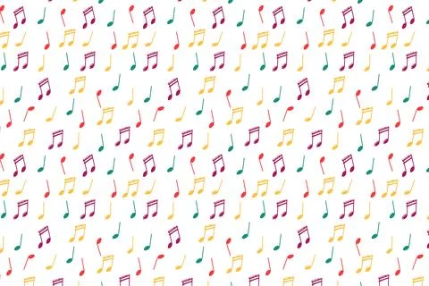 A pattern of music notes, treble clef notes. Musical theory. 스톡 일러스트