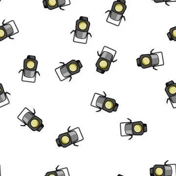 Pattern music spotlight stage cartoon vector Stock Illustration