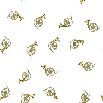 Pattern music trumpet cartoon vector Stock Illustration