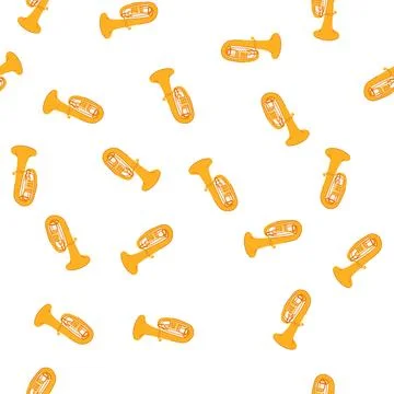 Pattern musician tuba cartoon vector Stock Illustration