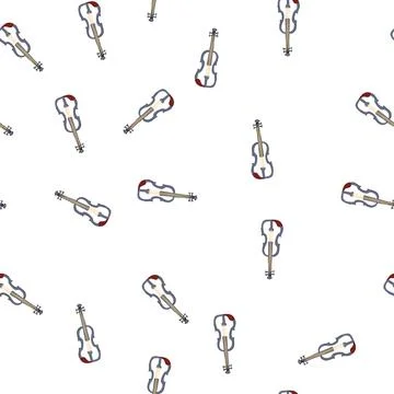 Pattern musician violin cartoon vector Illustrazione stock