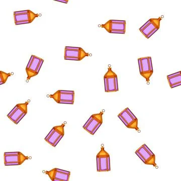 Pattern muslim arabic lantern cartoon vector Stock Illustration