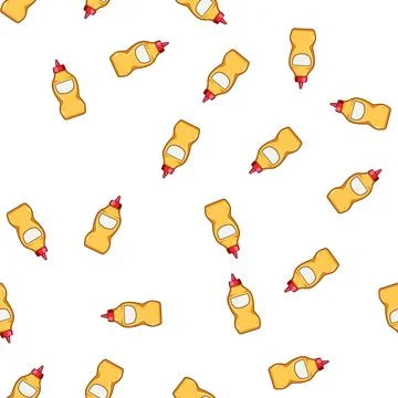 Pattern Mustard bottle squeeze condiment food Stock Illustration