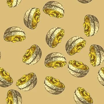 Pattern mustard bowl sketch hand drawn Stock Illustration