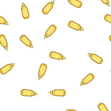 Pattern Mustard squeeze bottle condiment for fast food Stock Illustration