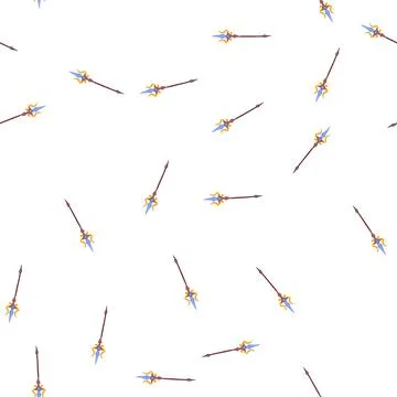 Pattern mythology trident magic cartoon vector Stock Illustration