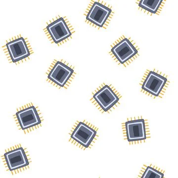Pattern nanotechnology microchip cartoon vector Stockillustratie